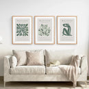 Matisse set of 3 Sage Green Wall Art Prints by Wall Art Set