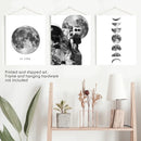Modern Black White Moon Phases Wall Art Set of 3 by Wall Art Set