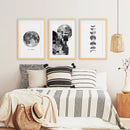 Modern Black White Moon Phases Wall Art Set of 3 by Wall Art Set