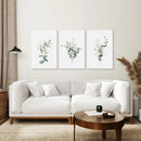 Gold & Green Eucalyptus Wall Art Set of 3 by Wall Art Set