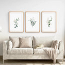 Gold & Green Eucalyptus Wall Art Set of 3 by Wall Art Set