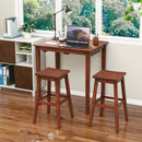 3-Piece Bar Table Set with Pub Table and 2 Saddle Stools by LJGDeals