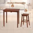 3-Piece Bar Table Set with Pub Table and 2 Saddle Stools by LJGDeals