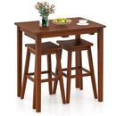 3-Piece Bar Table Set with Pub Table and 2 Saddle Stools by DirectDeals