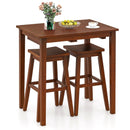 3-Piece Bar Table Set with Pub Table and 2 Saddle Stools by LJGDeals
