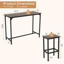 Industrial 3-Piece 47.5" Counter-Height Dining Table and 2 Bar Stools-Coffee