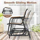 3-Piece Outdoor Glider Bistro Set with Tempered Glass Top and Metal Frame-Coffee by LJGDeals