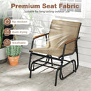3-Piece Outdoor Glider Bistro Set with Tempered Glass Top and Metal Frame-Coffee by LJGDeals