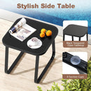 3-Piece Outdoor Glider Bistro Set with Tempered Glass Top and Metal Frame-Coffee by LJGDeals