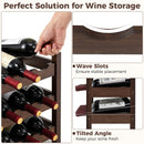 3-Tier Bamboo Freestanding Countertop Wine Bottle Organizer-Coffee