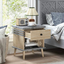 3-Tier Bedside Table Nightstand with Antique Grey Faux Marble Top-Grey by LJGDeals