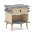 3-Tier Bedside Table Nightstand with Antique Grey Faux Marble Top-Grey by LJGDeals