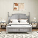 3-Tier Bedside Table Nightstand with Antique Grey Faux Marble Top-Grey by LJGDeals