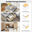 3-Tier Bedside Table Nightstand with Antique Grey Faux Marble Top-Grey by LJGDeals