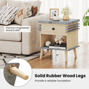 3-Tier Bedside Table Nightstand with Antique Grey Faux Marble Top-Grey by LJGDeals
