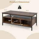3-Tier Industrial Style Coffee Table with Storage and Heavy-duty Metal Frame-Coffee by LJGDeals