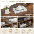 3-Tier Industrial Style Coffee Table with Storage and Heavy-duty Metal Frame-Coffee by LJGDeals