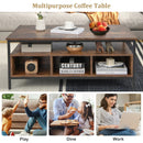 3-Tier Industrial Style Coffee Table with Storage and Heavy-duty Metal Frame-Coffee by LJGDeals
