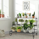 3-Tier Mental Plant Stand with Grid Shelf by LJGDeals