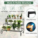 3-Tier Mental Plant Stand with Grid Shelf by LJGDeals