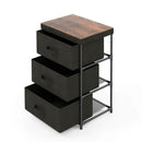 3-Tier Fabric Nightstand with Sturdy Metal Frame by LJGDeals