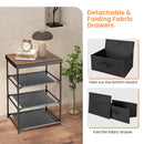 3-Tier Fabric Nightstand with Sturdy Metal Frame by LJGDeals