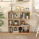Concave Bookshelf 3-Shelf Open Bookcase with Anti-Toppling Device for Living Room Study Office by LJGDeals