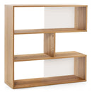 Concave Bookshelf 3-Shelf Open Bookcase with Anti-Toppling Device for Living Room Study Office by LJGDeals