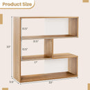 Concave Bookshelf 3-Shelf Open Bookcase with Anti-Toppling Device for Living Room Study Office by LJGDeals