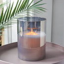 8"High 3-Wick Glass Flameless Candles( Large Gray) by JHY DESIGN