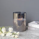 8"High 3-Wick Glass Flameless Candles( Large Gray) by JHY DESIGN