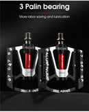3 Bearings Bicycle Pedals Ultralight Anti-Slip Road Pedal Cycling Sealed Bearing Bike Pedals Accessories Bearings Pedals For Bicycle Lightweight Bicycle Pedals Of Road Bikes