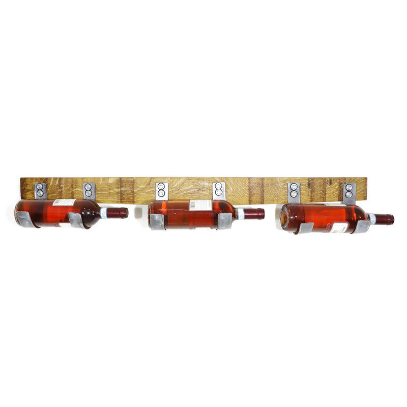 Wine Barrel Stave 3-Bottle Holder - Wall Mounted Wine Rack - Rustic Wine Barrel Wine Rack - Unique Wine Storage