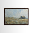 Kitsch Kitchen Farmhouse Decor Framed Canvas Print, Farmhouse Decor, Original Art Of an Old Farmhouse, Western Decor