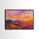 Arizona Desert Sunset Art Print - Framed Canvas Metal or Oil Painting - Southwestern Decor