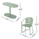 3 Piece Elegant Outdoor Bistro Set With 2 Chairs And Oval Table