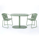 3 Piece Elegant Outdoor Bistro Set With 2 Chairs And Oval Table
