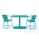 3 Piece Elegant Outdoor Bistro Set With 2 Chairs And Oval Table