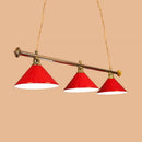 GobekUsa 3-Head Conical Metallic Billiard Light - Indoor Island Lighting Fixture in Black/Red/Blue