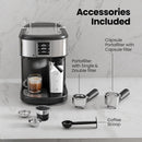 3 in 1 Professional Espresso Maker with Dual Heating System & Capsule Compatible CM8011
