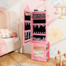 3-in-1 Freestanding Kids Jewelry Cabinet Armoire with Full Length Mirror by LJGDeals