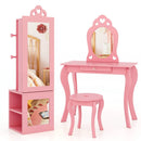 3-in-1 Freestanding Kids Jewelry Cabinet Armoire with Full Length Mirror by LJGDeals