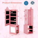 3-in-1 Freestanding Kids Jewelry Cabinet Armoire with Full Length Mirror by LJGDeals
