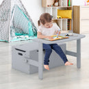 3-in-1 Kids Convertible Storage Bench Wood Activity Table and Chair Set by LJGDeals