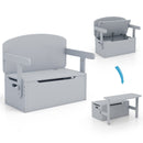 3-in-1 Kids Convertible Storage Bench Wood Activity Table and Chair Set by DirectDeals