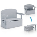 3-in-1 Kids Convertible Storage Bench Wood Activity Table and Chair Set by LJGDeals