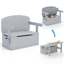 3-in-1 Kids Convertible Storage Bench Wood Activity Table and Chair Set by DirectDeals