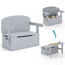 3-in-1 Kids Convertible Storage Bench Wood Activity Table and Chair Set by LJGDeals