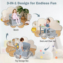 3-in-1 Kids Convertible Storage Bench Wood Activity Table and Chair Set by LJGDeals