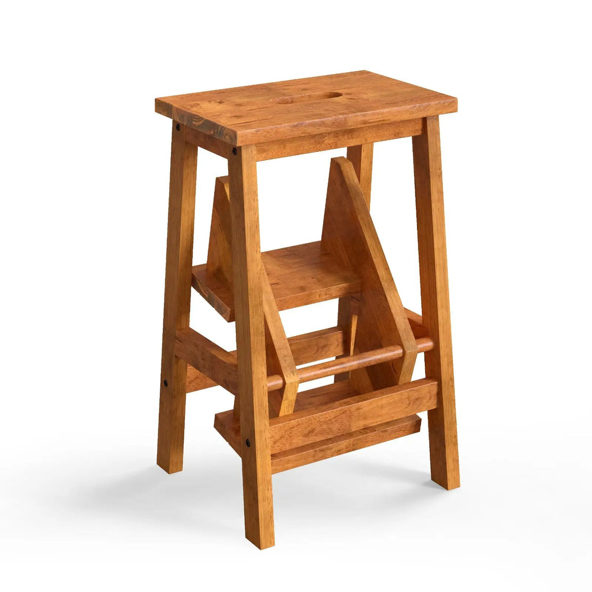 3-in-1 Rubber Wood Step Stool with Convenient Handle, photo 3 of 10